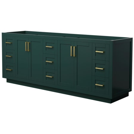 A large image of the Wyndham Collection WCF2929-84D-CX-MXX Green / Brushed Gold Hardware