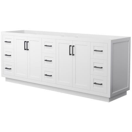 A large image of the Wyndham Collection WCF2929-84D-CX-MXX White / Matte Black Hardware