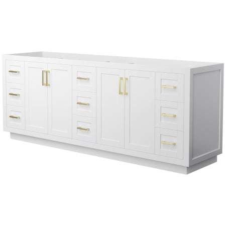 A large image of the Wyndham Collection WCF2929-84D-CX-MXX White / Brushed Gold Hardware