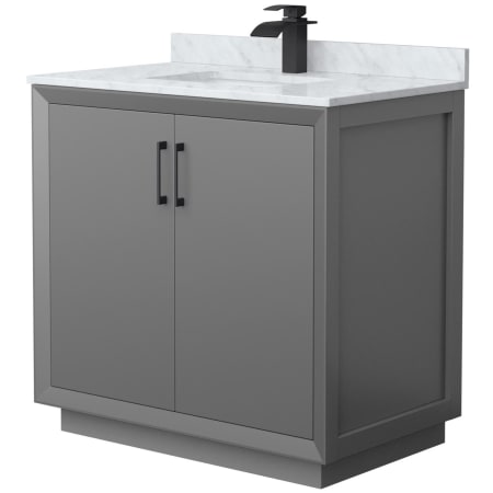 A large image of the Wyndham Collection WCF414136S-NAT-UNSMXX Dark Gray / Matte Black Hardware