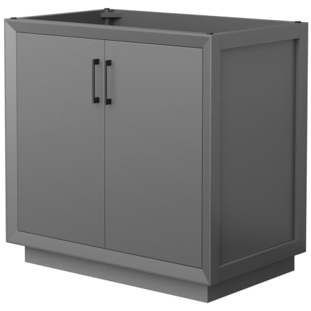 A large image of the Wyndham Collection WCF414136S-CXSXX-MXX Dark Gray / Matte Black Hardware