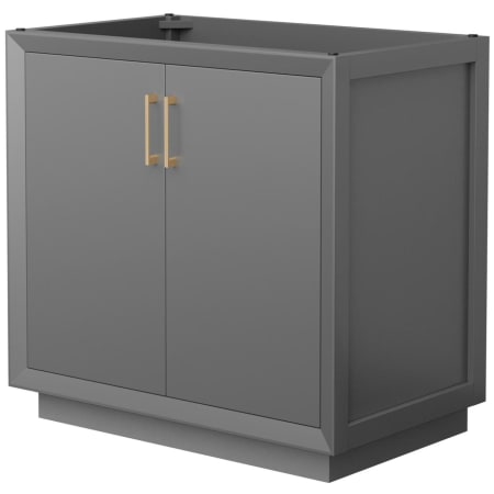 A large image of the Wyndham Collection WCF414136S-CXSXX-MXX Dark Gray / Satin Bronze Hardware