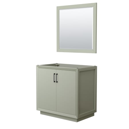 A large image of the Wyndham Collection WCF414136S-CXSXX-M34 Light Green / Matte Black Hardware
