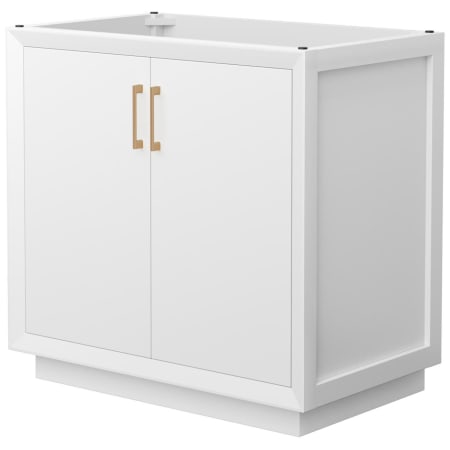 A large image of the Wyndham Collection WCF414136S-CXSXX-MXX White / Satin Bronze Hardware