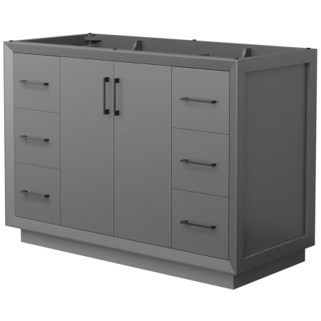 A large image of the Wyndham Collection WCF414148S-CXSXX-MXX Dark Gray / Matte Black Hardware