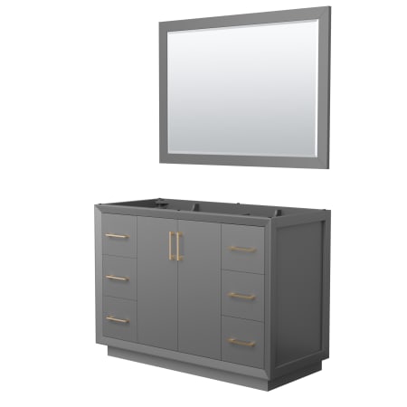 A large image of the Wyndham Collection WCF414148S-CXSXX-M46 Dark Gray / Satin Bronze Hardware