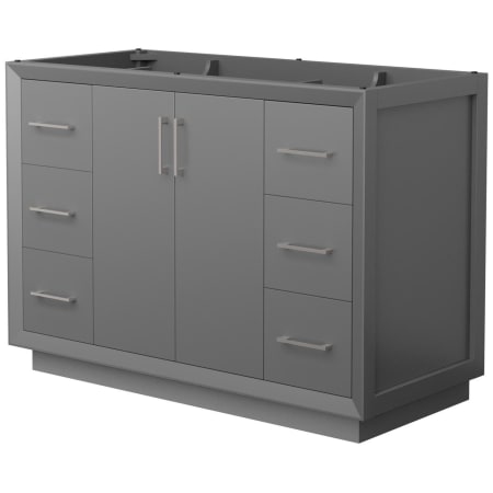 A large image of the Wyndham Collection WCF414148S-CXSXX-MXX Dark Gray / Brushed Nickel Hardware