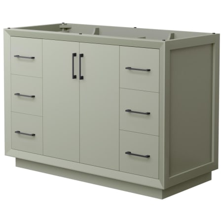 A large image of the Wyndham Collection WCF414148S-CXSXX-MXX Light Green / Matte Black Hardware