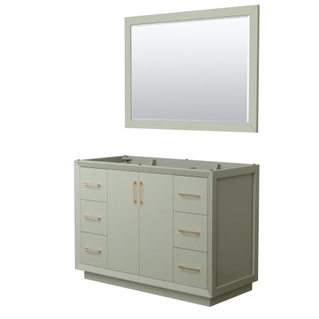 A large image of the Wyndham Collection WCF414148S-CXSXX-M46 Light Green / Satin Bronze Hardware