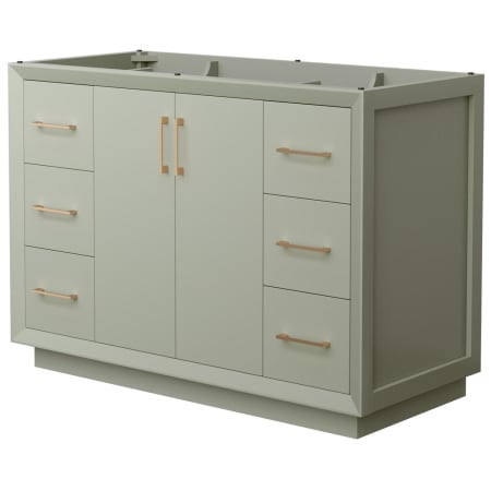 A large image of the Wyndham Collection WCF414148S-CXSXX-MXX Light Green / Satin Bronze Hardware