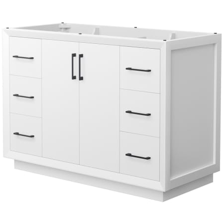 A large image of the Wyndham Collection WCF414148S-CXSXX-MXX White / Matte Black Hardware