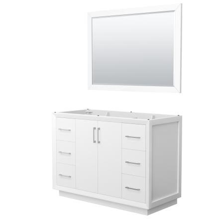 A large image of the Wyndham Collection WCF414148S-CXSXX-M46 White / Brushed Nickel Hardware