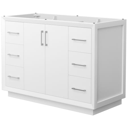 A large image of the Wyndham Collection WCF414148S-CXSXX-MXX White / Brushed Nickel Hardware