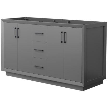 A large image of the Wyndham Collection WCF414160D-CXSXX-MXX Dark Gray / Matte Black Hardware