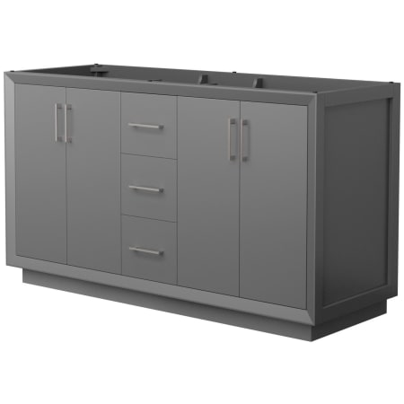 A large image of the Wyndham Collection WCF414160D-CXSXX-MXX Dark Gray / Brushed Nickel Hardware