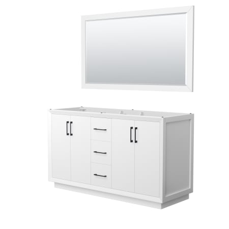 A large image of the Wyndham Collection WCF414160D-CXSXX-M58 White / Matte Black Hardware