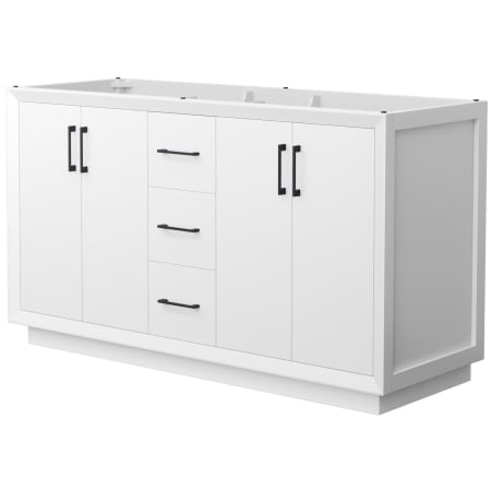 A large image of the Wyndham Collection WCF414160D-CXSXX-MXX White / Matte Black Hardware