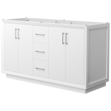 A large image of the Wyndham Collection WCF414160D-CXSXX-MXX White / Brushed Nickel Hardware