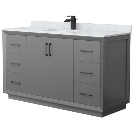 A large image of the Wyndham Collection WCF414160S-NAT-UNSMXX Dark Gray / Matte Black Hardware