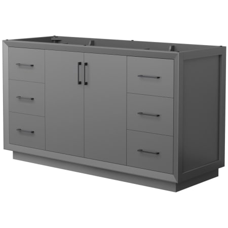 A large image of the Wyndham Collection WCF414160S-CXSXX-MXX Dark Gray / Matte Black Hardware