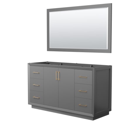 A large image of the Wyndham Collection WCF414160S-CXSXX-M58 Dark Gray / Satin Bronze Hardware