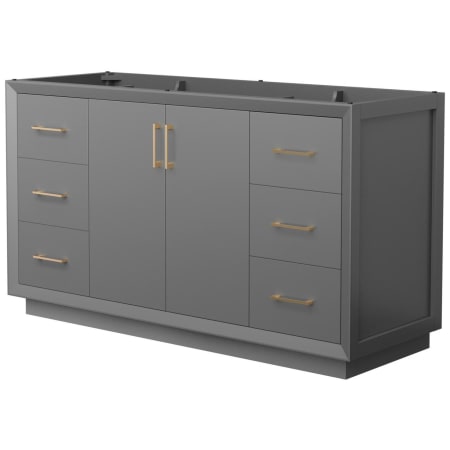 A large image of the Wyndham Collection WCF414160S-CXSXX-MXX Dark Gray / Satin Bronze Hardware