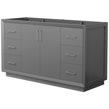 A large image of the Wyndham Collection WCF414160S-CXSXX-MXX Dark Gray / Brushed Nickel Hardware