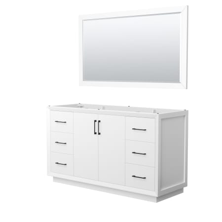 A large image of the Wyndham Collection WCF414160S-CXSXX-M58 White / Matte Black Hardware
