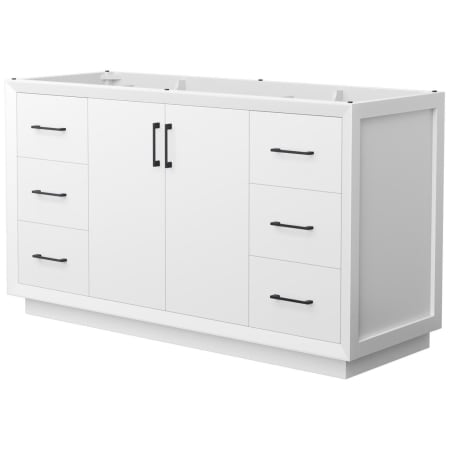 A large image of the Wyndham Collection WCF414160S-CXSXX-MXX White / Matte Black Hardware