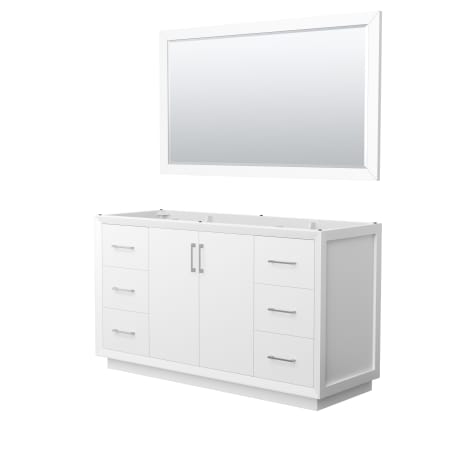 A large image of the Wyndham Collection WCF414160S-CXSXX-M58 White / Brushed Nickel Hardware
