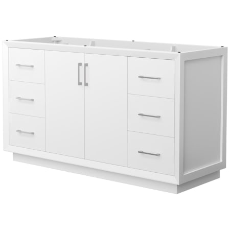 A large image of the Wyndham Collection WCF414160S-CXSXX-MXX White / Brushed Nickel Hardware