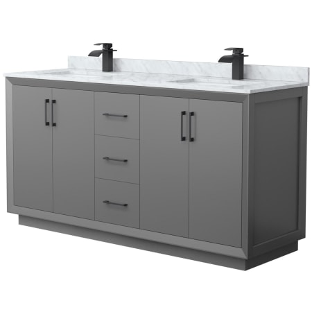 A large image of the Wyndham Collection WCF414166D-NAT-UNSMXX Dark Gray / Matte Black Hardware