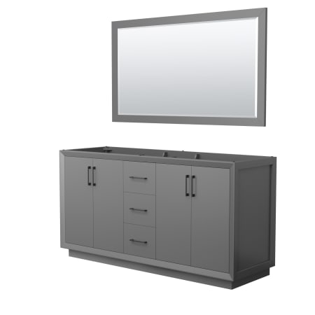 A large image of the Wyndham Collection WCF414166D-CXSXX-M58 Dark Gray / Matte Black Hardware