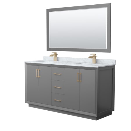 A large image of the Wyndham Collection WCF414166D-NAT-UNSM58 Dark Gray / Satin Bronze Hardware