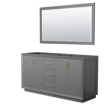 A large image of the Wyndham Collection WCF414166D-CXSXX-M58 Dark Gray / Satin Bronze Hardware
