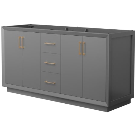 A large image of the Wyndham Collection WCF414166D-CXSXX-MXX Dark Gray / Satin Bronze Hardware