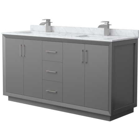 A large image of the Wyndham Collection WCF414166D-NAT-UNSMXX Dark Gray / Brushed Nickel Hardware