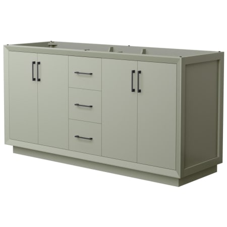 A large image of the Wyndham Collection WCF414166D-CXSXX-MXX Light Green / Matte Black Hardware