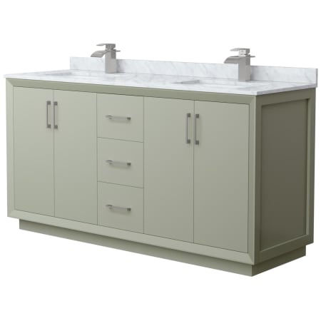 A large image of the Wyndham Collection WCF414166D-NAT-UNSMXX Light Green / Brushed Nickel Hardware