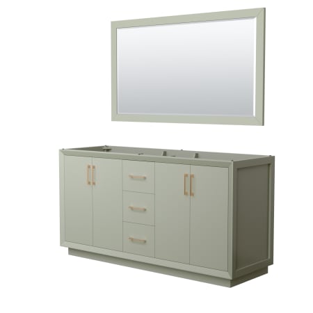 A large image of the Wyndham Collection WCF414166D-CXSXX-M58 Light Green / Satin Bronze Hardware