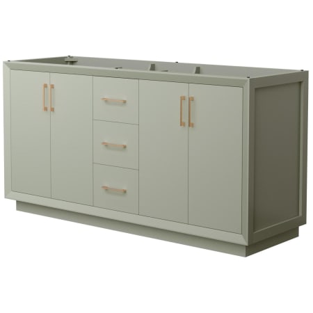 A large image of the Wyndham Collection WCF414166D-CXSXX-MXX Light Green / Satin Bronze Hardware