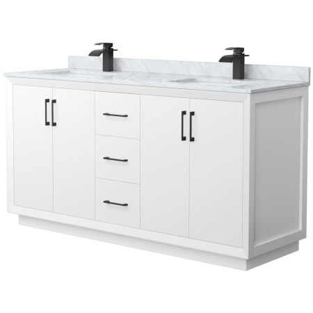 A large image of the Wyndham Collection WCF414166D-NAT-UNSMXX White / Matte Black Hardware