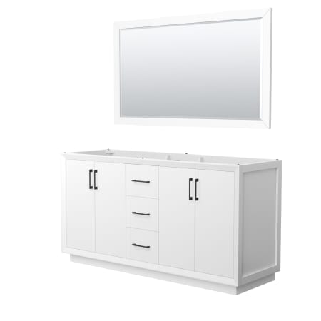 A large image of the Wyndham Collection WCF414166D-CXSXX-M58 White / Matte Black Hardware