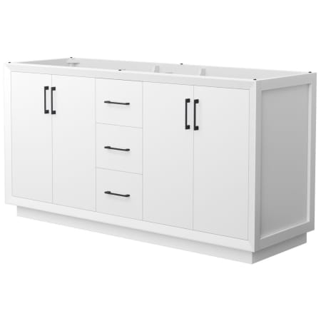 A large image of the Wyndham Collection WCF414166D-CXSXX-MXX White / Matte Black Hardware