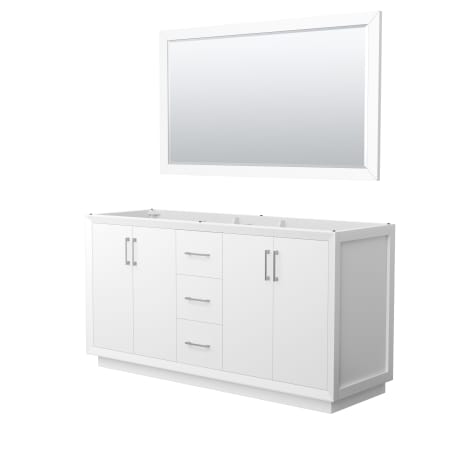 A large image of the Wyndham Collection WCF414166D-CXSXX-M58 White / Brushed Nickel Hardware