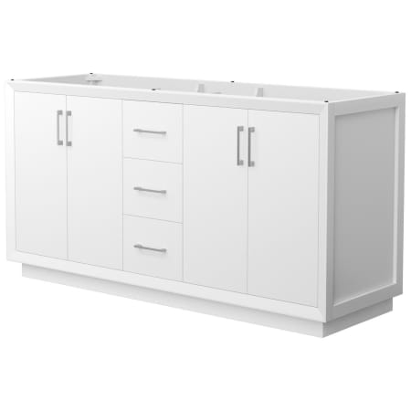A large image of the Wyndham Collection WCF414166D-CXSXX-MXX White / Brushed Nickel Hardware