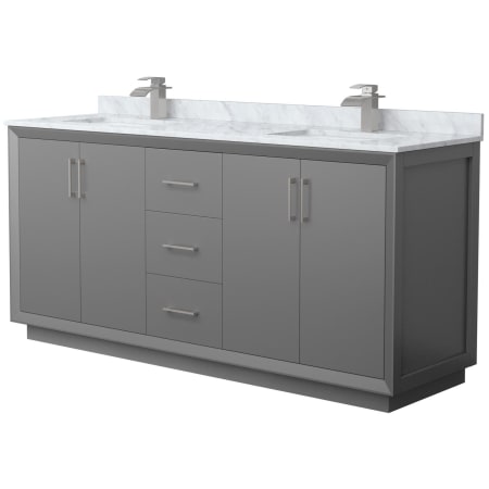 A large image of the Wyndham Collection WCF414172D-NAT-UNSMXX Dark Gray / Brushed Nickel Hardware