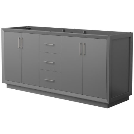 A large image of the Wyndham Collection WCF414172D-CXSXX-MXX Dark Gray / Brushed Nickel Hardware