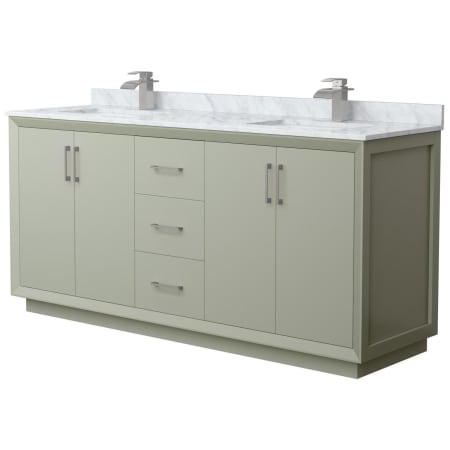 A large image of the Wyndham Collection WCF414172D-NAT-UNSMXX Light Green / Brushed Nickel Hardware