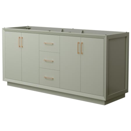 A large image of the Wyndham Collection WCF414172D-CXSXX-MXX Light Green / Satin Bronze Hardware